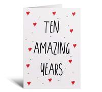 Postcard Prints - 10 Year Anniversary Card For Wife or Husband for 10th For Boyfriend Girlfriend Tenth Wedding Anniversary