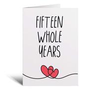 Postcard Prints - 15 Year Anniversary Card For Husband or Wife Anniversary Card for 15th Anniversary Card For Boyfriend Girlfriend Fifteen Wedding Anniversary