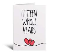 Postcard Prints - 15 Year Anniversary Card For Husband or Wife for 15th For Boyfriend Girlfriend Fifteen Wedding Anniversary