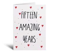Postcard Prints - 15 Year Anniversary Card For Wife or Husband for 15th For Boyfriend Girlfriend Fifteen Wedding Anniversary