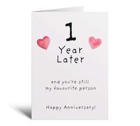 Postcard Prints - 1st Wedding Anniversary Card For Wife Anniversary Card for Husband Anniversary Card For Boyfriend or Girlfriend First Anniversary White Hearts