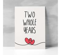 Postcard Prints - 2 Year Anniversary Card For Husband or Wife for 2nd For Boyfriend or Girlfriend Second Wedding Anniversary