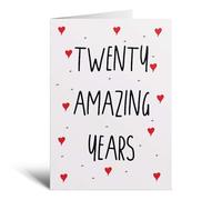 Postcard Prints - 20 Year Anniversary Card For Wife or Husband 20th For Boyfriend Girlfriend Twentieth Wedding Anniversary