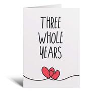 Postcard Prints - 3 Year Anniversary Card For Husband or Wife for 3rd For Boyfriend or Girlfriend Third Wedding Anniversary