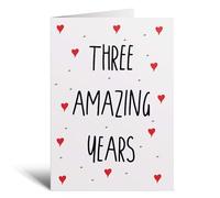 Postcard Prints - 3 Year Anniversary Card For Wife or Husband for 3rd For Boyfriend or Girlfriend Third Wedding Anniversary
