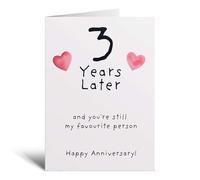 Postcard Prints - 3rd Wedding Anniversary Card For Wife Anniversary Card for Husband Anniversary Card For Boyfriend or Girlfriend Thrid Anniversary White Hearts