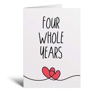 Postcard Prints - 4 Year Anniversary Card For Husband or Wife for 4th For Boyfriend or Girlfriend Forth Wedding Anniversary