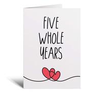 Postcard Prints - 5 Year Anniversary Card For Husband or Wife for 5th For Boyfriend or Girlfriend Fifth Wedding Anniversary