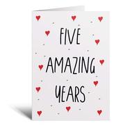 Postcard Prints - 5 Year Anniversary Card For Wife or Husband for 5th For Boyfriend or Girlfriend Fifth Wedding Anniversary