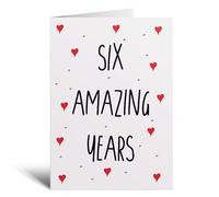 Postcard Prints - 6 Year Anniversary Card For Wife or Husband for 6th For Boyfriend or Girlfriend Six Wedding Anniversary