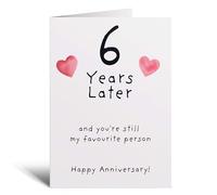 Postcard Prints - 6th Wedding Anniversary Card For Wife for Husband For Boyfriend or Girlfriend Sixth Anniversary Hearts