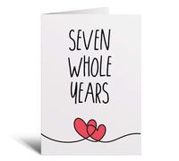 Postcard Prints - 7 Year Anniversary Card For Husband or Wife for 7th For Boyfriend or Girlfriend Seven Wedding Anniversary