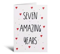 Postcard Prints - 7 Year Anniversary Card For Wife or Husband for 7th For Boyfriend or Girlfriend Seven Wedding Anniversary