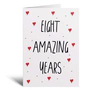 Postcard Prints - 8 Year Anniversary Card For Wife or Husband for 8th For Boyfriend or Girlfriend Eight Wedding Anniversary