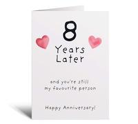 Postcard Prints - 8th Wedding Anniversary Card For Wife for Husband For Boyfriend or Girlfriend Eigth Anniversary Hearts
