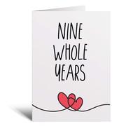 Postcard Prints - 9 Year Anniversary Card For Husband or Wife for 9th For Boyfriend or Girlfriend Nine Wedding Anniversary