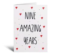 Postcard Prints - 9 Year Anniversary Card For Wife or Husband Anniversary Card for 9th Anniversary Card For Boyfriend or Girlfriend Nine Wedding Anniversary