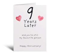Postcard Prints - 9th Wedding Anniversary Card For Wife Anniversary Card for Husband Anniversary Card For Boyfriend or Girlfriend Ninth Anniversary White Hearts