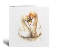 Postcard Prints - Anniversary Card For Husband or Wife Anniversary Card For Boyfriend or Girlfriend Cute Swans Wedding Anniversary For Couple