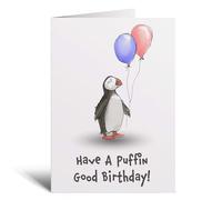 Postcard Prints - Birthday Card For Children Cute Puffin Birthday Card For Child Card For Boy Birthday Card For Girl Puffin Good Fun Birthday Card For Kids