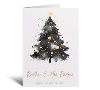 Postcard Prints - Christmas Card For Brother & His Partner Christmas Tree Card Wising You A Merry Christmas