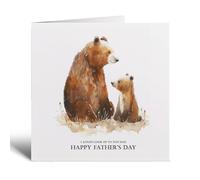 Postcard Prints - Father's Day Card For Dad Bear and Cub Illustration Simple Father's Day Card I always look up to you Dad