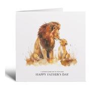 Postcard Prints - Father's Day Card For Dad Lion and Cub Illustration Simple Father's Day Card I always look up to you Dad