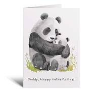 Postcard Prints - Father's Day Card For Daddy Cute Panda Bear and Cub Illustration Father's Day Card For Dad Father's Day Card From Child