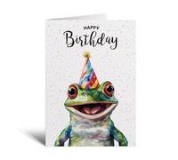 Postcard Prints - Frog Illustration Birthday Card for Him or Her - Nature Lover's Delight - 5x7 Inch - 300gsm Matte Card with Kraft Envelope