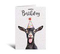Postcard Prints - Goat Illustration Birthday Card for Him or Her - Charming Animal Design - 5x7 Inch - 300gsm Matte Finish - Includes Kraft Envelope