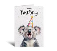 Postcard Prints - Koala Illustration Birthday Card for Him or Her - Animal Lover Gift - 5x7 Inch - 300gsm Matte Finish - Single Card