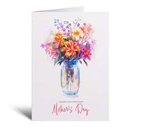 Postcard Prints - Mother's Day Card For Mum Happy Mother's Day Mothers Day card Mothering Sunday Floral Vibrant Pink and Puple Flowers Mom Mommy Mum Mummy