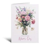 Postcard Prints - Mother's Day Card For Mum Happy Mother's Day Mothers Day card Mothering Sunday Floral Pink and Puple Flowers Mom Mommy Mum Mummy