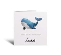 Postcard Prints - Personalised Children's Birthday Card Lion Childs Birthday Card Cute Whale Birthday Card For Kids Customisable Birthday Card For Children