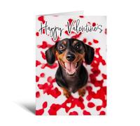 Postcard Prints - Valentine's Day Card for Her or Him from the Dog - Cute Dachshund Card - Funny Romantic Pet Lover Card - Dog Lover Gift - Unique Valentine - Large 5x7 Inch - Matte Finish - 1 Card