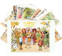 Postcard Set 24pcs Family Life and Garden People by Elsa Beskow Vintage Kids Book Illustration Art