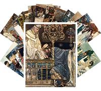 Postcard Set 24pcs Le Morte D Arthur Vintage Book Illustration by William Russell Flint