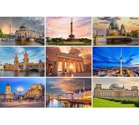 Postcard Set Berlin 9 Cards / Postcards Motifs Brandenburg Gate Alexanderplatz Berlin Cathedral Museum Island Reichstag Siegessäule Photos Pictures Souvenirs from Germany