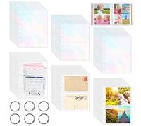 Postcard Sleeves DIN A5, 66 Pieces Photo Cases, 1 Compartment, 2 Compartments, 4 Compartments Transparent Laser Style A5 Collector's Sleeves, Document Wallet for Protecting Postcards Photos