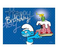 Postcard The Smurfs, Happy Birthday (15x10cm)