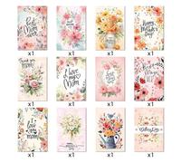 Postcards for Mother's Day - 12x Descriptable Paper Maps Greetings for Mother's Day, Warm Appreciation for Daughter and Son | Postcards for Family Gift for the Party