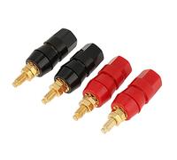 Poste de unión de altavoz 4 piezas Poste de unión de audio negro y rojo Conector adaptador de conector banana Transmisión de señal Terminal de tornillo de cable de fácil