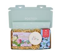 POSTED! Bee Happy Birthday Letterbox Gift Includes Pop Up Floral Treat Tray Card - Birthday Gifts - By LK - Floral Socks, Ceramic Tray, Chocolates, Card & Gifts, Pop Up Greeting Card