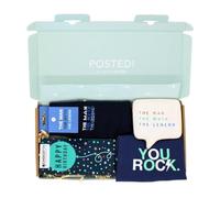 POSTED! Birthday Legend You Rock Letterbox Gift For Him Includes Chocolate Tin - By LK - Stylish Design, You Rock, Socks, Trinket Tray, Man Pouch