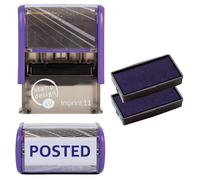 Posted Self Inking Rubber Stamp for Stamping Your Posted Documents - Blue Posted Stamp with 2 Extra Inkpad