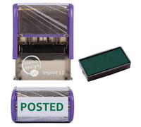 Posted Self Inking Rubber Stamp for Stamping Your Posted Documents - Green Posted Stamp with 1 Extra Inkpad