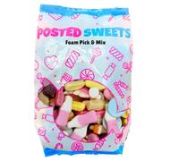 Posted Sweets 500g FOAM SWEET BAG OF PICK & MIX SWEETS - Large Classic Retro Soft & Chewy Candy Selection Pick n Mix - Gift Bag - Perfect Movie Night Hamper, Treats for Kids, Adults, Birthday Gifts