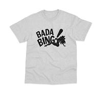 Postees Bada Bing Strip Club Inspired by The Sopranos Heather Grey T-Shirt (XXL)
