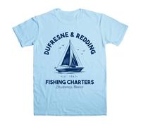 Postees Dufresne & Redding Fishing Charters Inspired by Shawshank Redemption T-Shirt (XXL) Blue