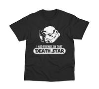 Postees Friends on That Death Star Funny Inspired T-Shirt (XL) Black